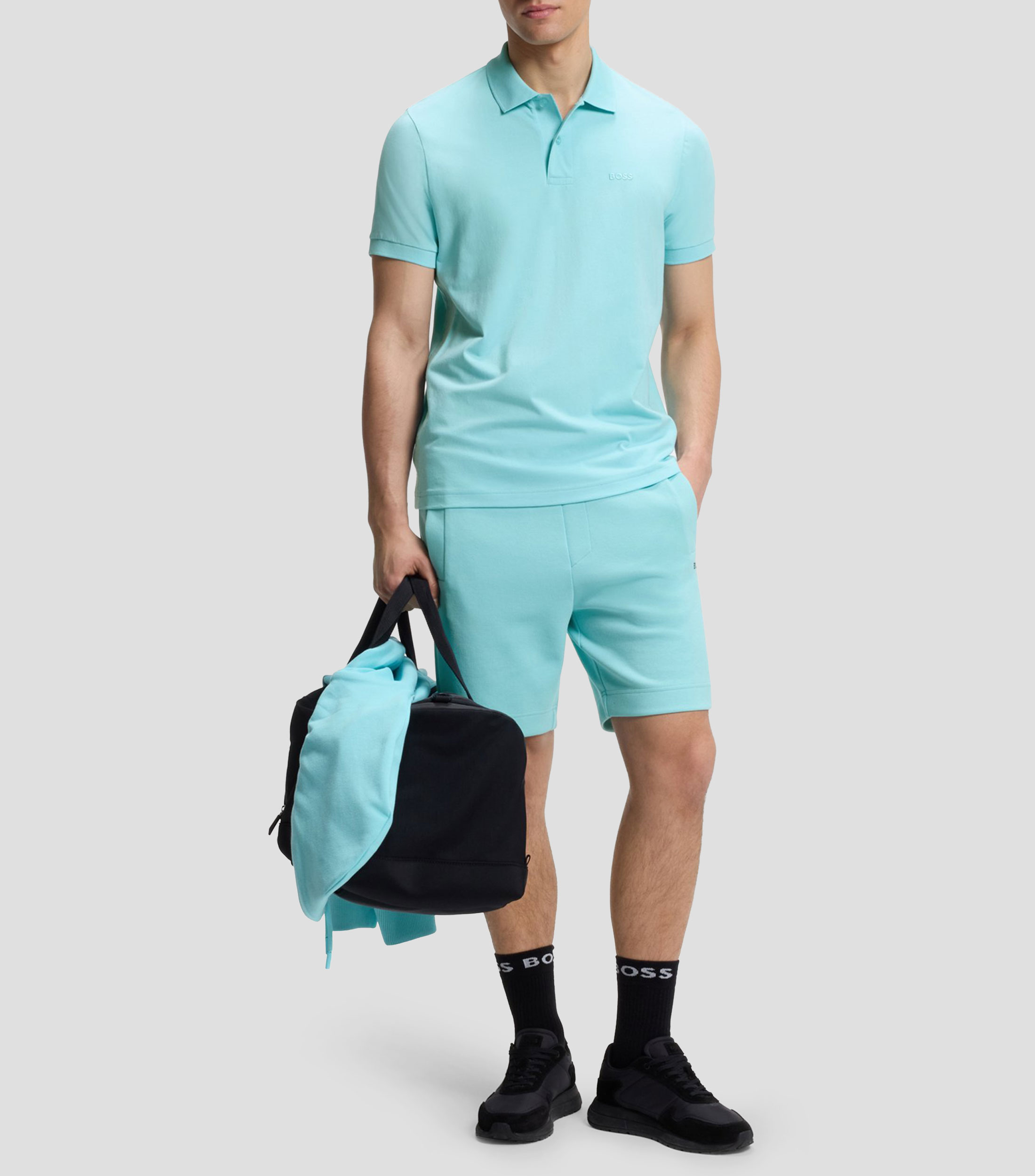 Playera Tipo Polo Manga Corta Sólido Hombre